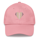 Agender Heart Lines Hat: Embroidered Pride Gradient Cap