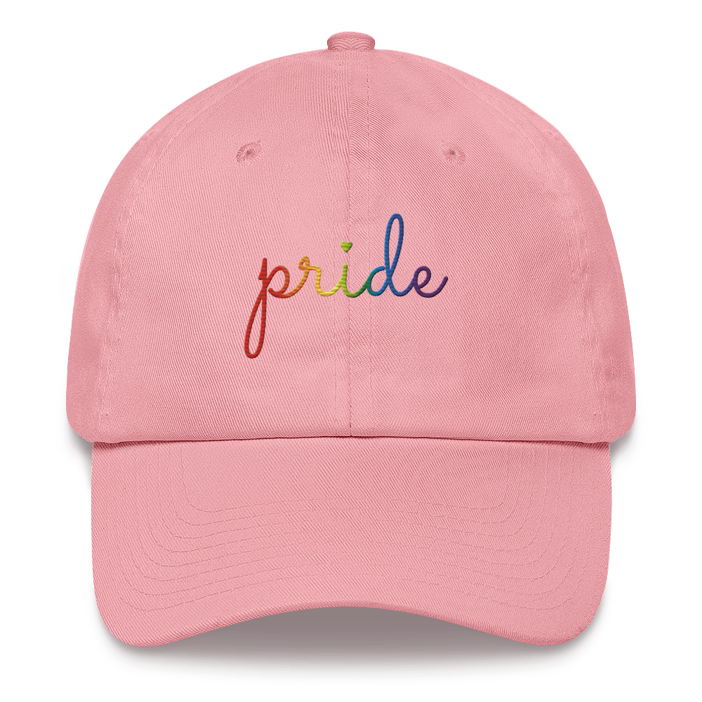 Pride Hat: Cursive 'Pride' in Gradient Colors