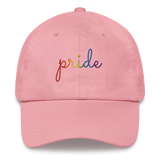 Pride Hat: Cursive 'Pride' in Gradient Colors