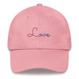 Bisexual Love Script Hat: Elegantly Embroidered Pride Cap