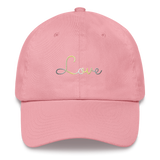 Demigender Love Script Hat: Elegantly Embroidered Pride Cap