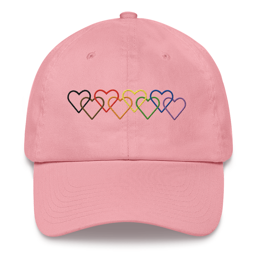 Philly Pride Hat: Interlaced Heart Outlines Embroidered Cap