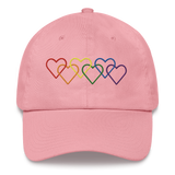 Pride Hat: Interlaced Heart Outlines Embroidered Cap