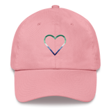 Gay Pride Heart Hat: Embroidered Pride Cap