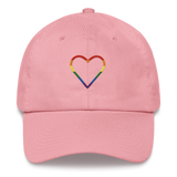 Pride Heart Hat: Embroidered Pride Cap