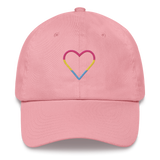 Pansexual Heart Hat: Embroidered Pride Cap