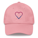 Bisexual Heart Hat: Embroidered Pride Cap