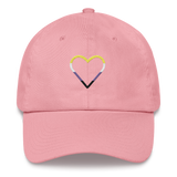 Nonbinary Heart Hat: Embroidered Pride Cap