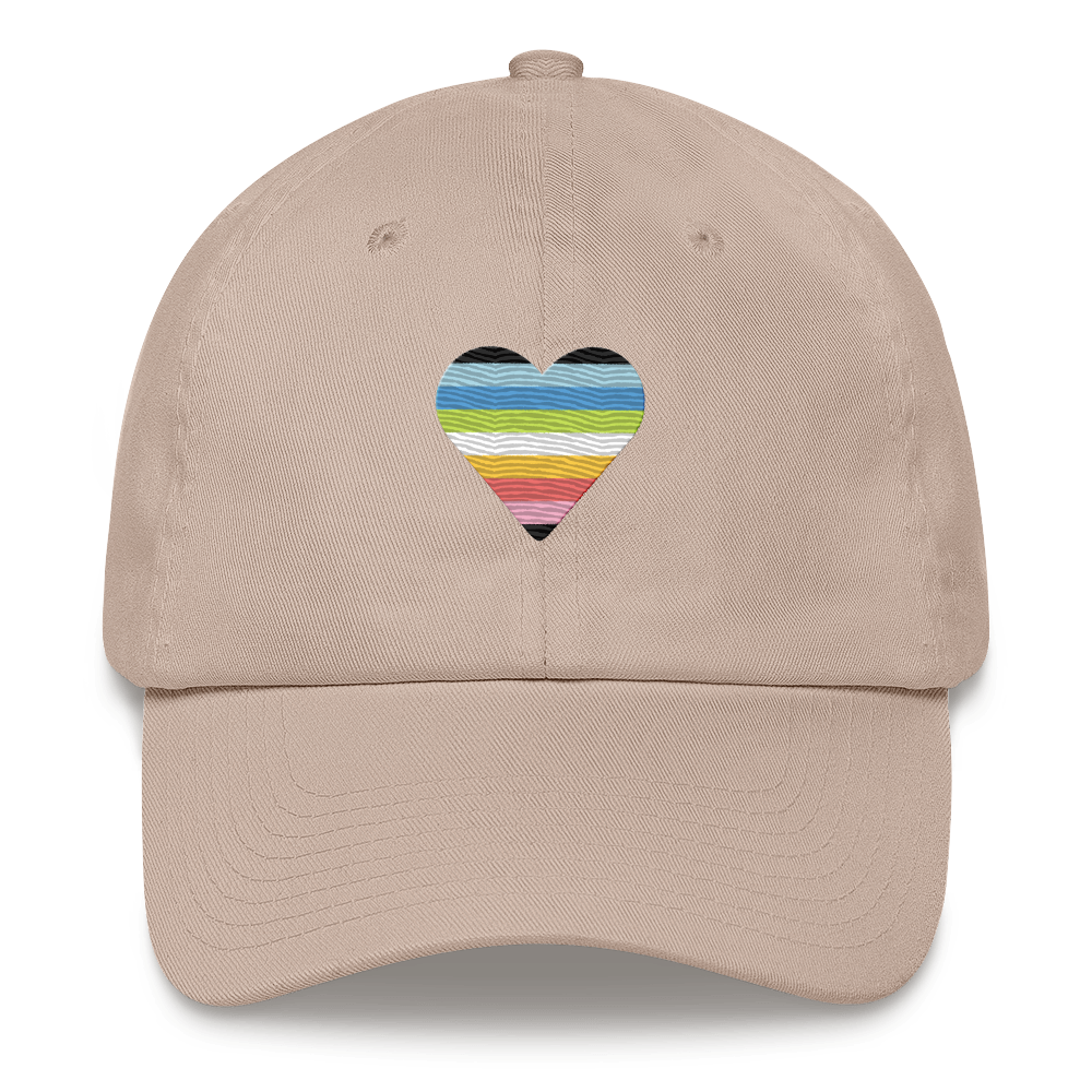 Queer Flag Embroidered Heart Hat: Celebratory LGBTQ+ Pride Design