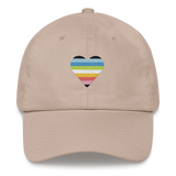 Queer Flag Embroidered Heart Hat: Celebratory LGBTQ+ Pride Design