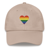 Pride Flag Embroidered Heart Hat: Celebratory LGBTQ+ Pride Design