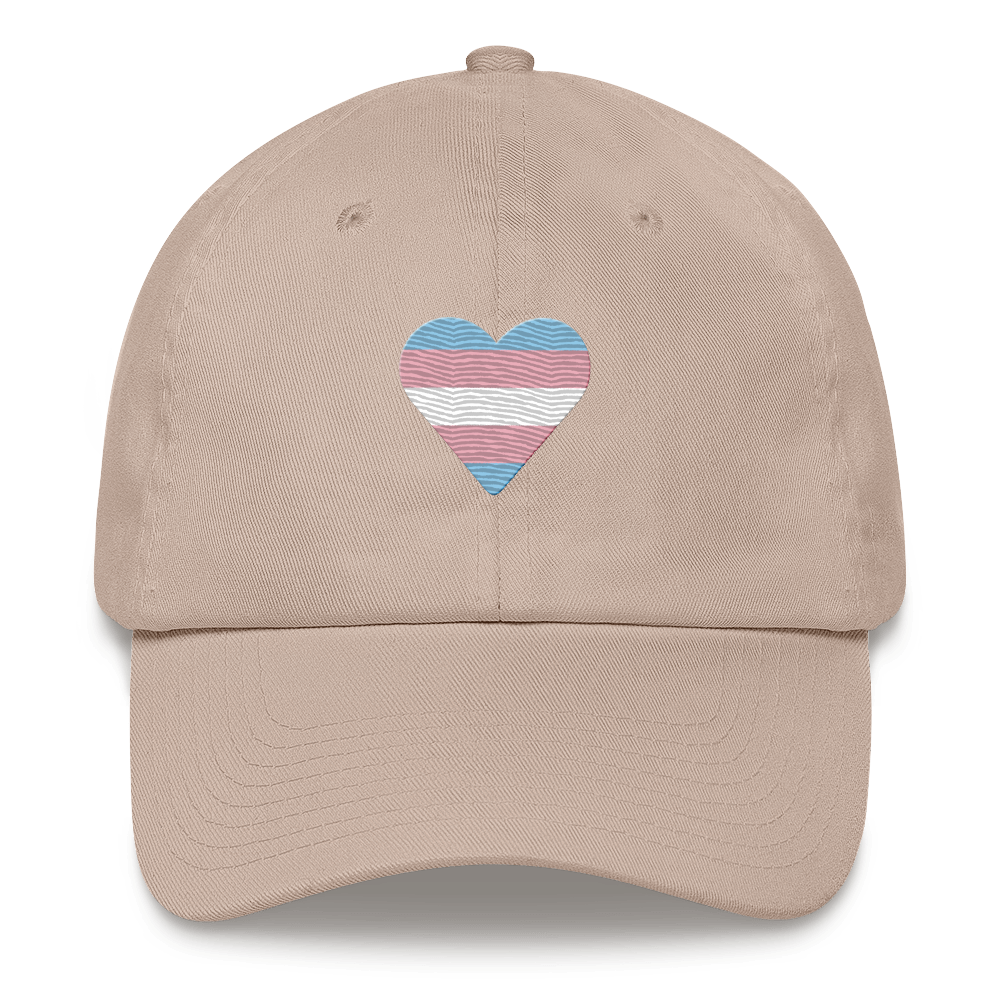 Transgender Flag Embroidered Heart Hat: Celebratory LGBTQ+ Pride Design