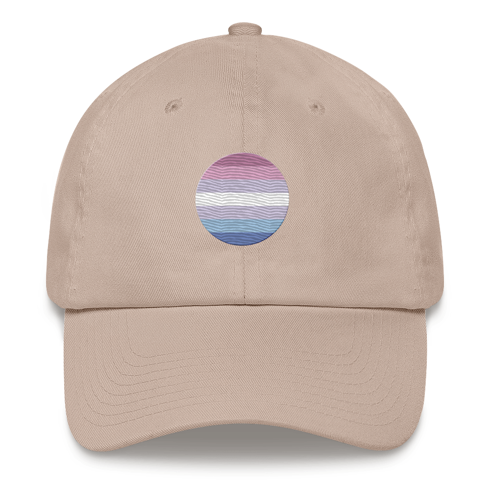 Bigender Flag Embroidered Circle Cap: Celebratory LGBTQ+ Pride Design