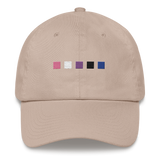 Embroidered Genderfluid Hat: Pride Flag Horizontal Square Design