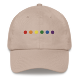 Embroidered Pride Hat: Pride Flag Horizontal Circle Design