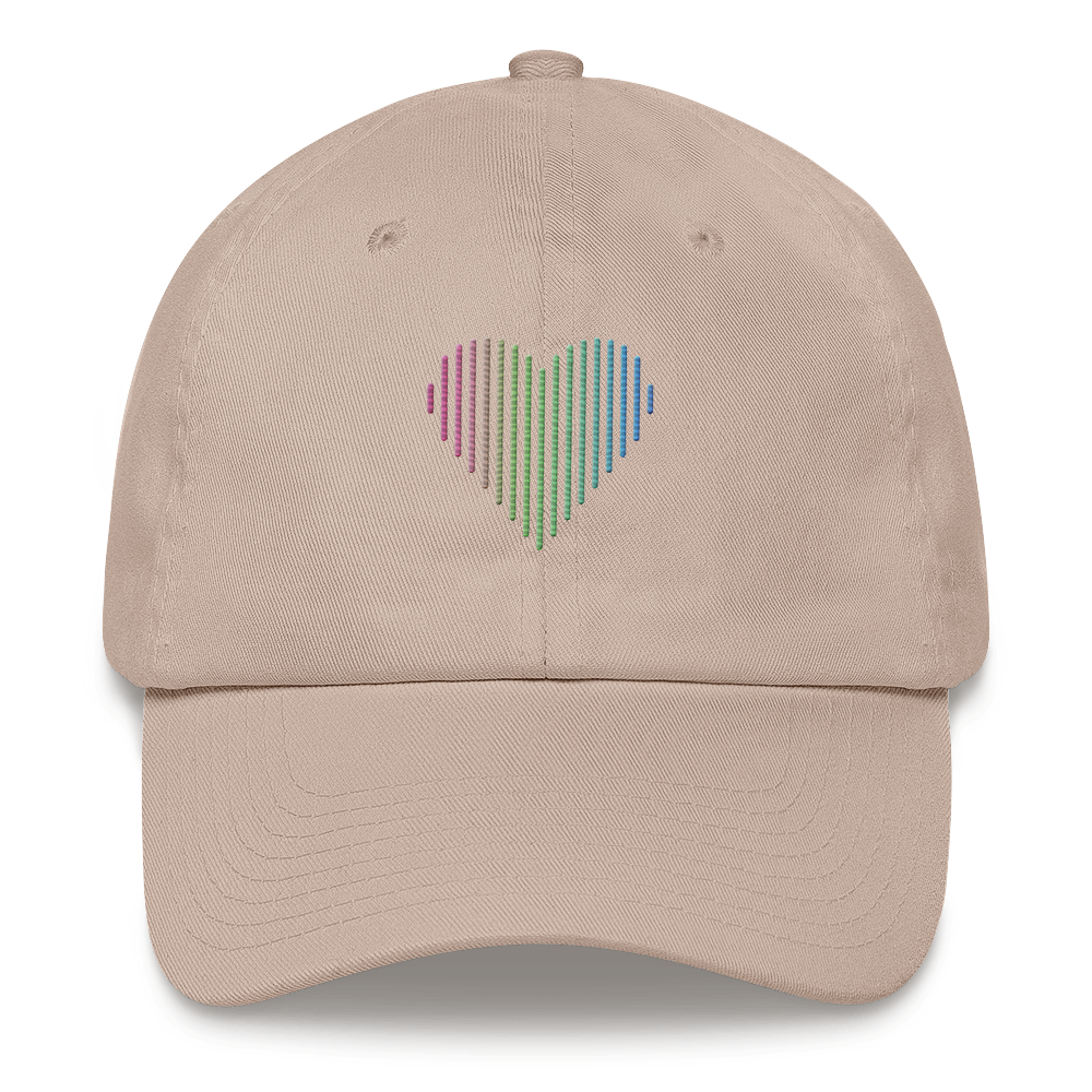 Polysexual Heart Lines Hat: Embroidered Pride Gradient Cap