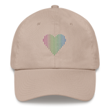 Polysexual Heart Lines Hat: Embroidered Pride Gradient Cap