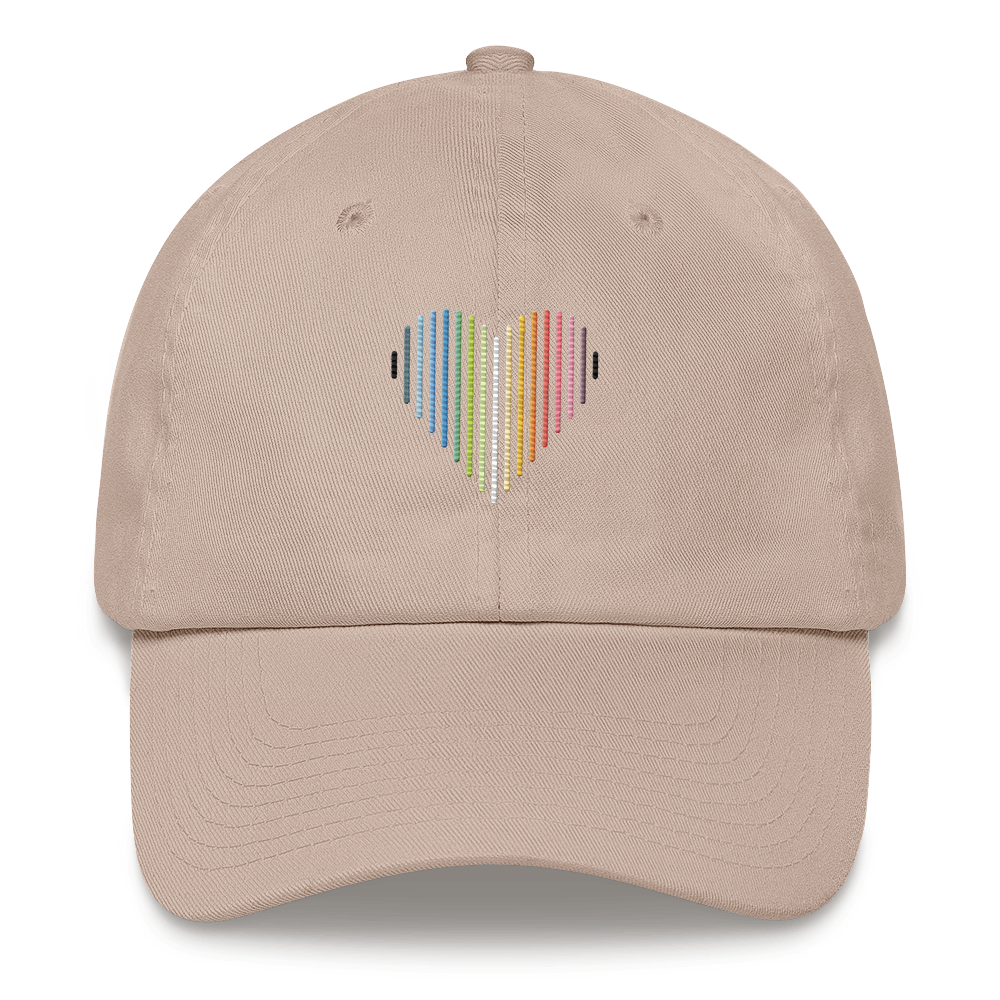 Queer Heart Lines Hat: Embroidered Pride Gradient Cap