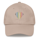 Queer Heart Lines Hat: Embroidered Pride Gradient Cap