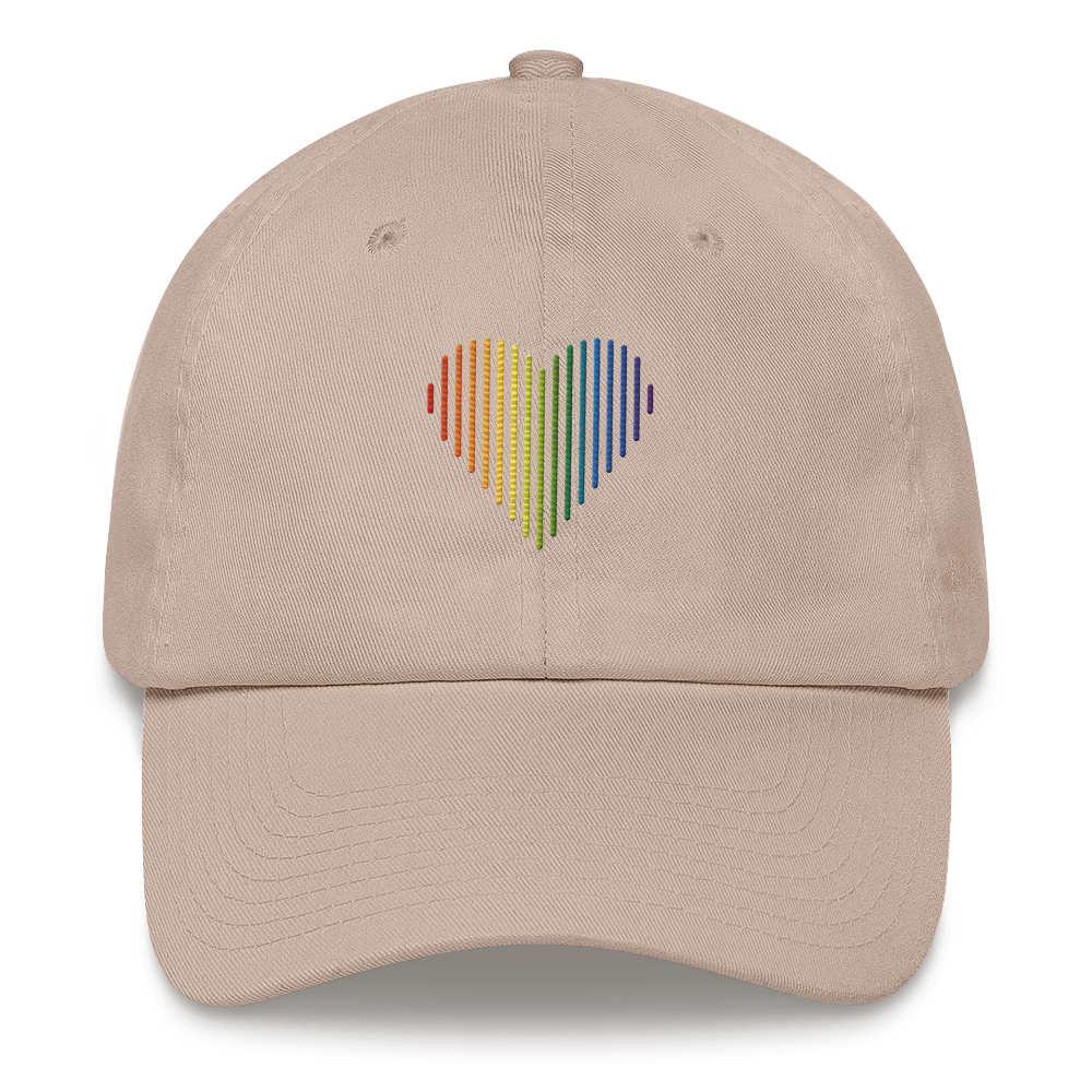 Pride Heart Lines Hat: Embroidered Pride Gradient Cap