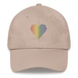 Pride Heart Lines Hat: Embroidered Pride Gradient Cap