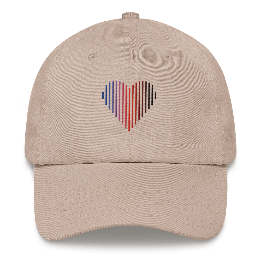 Polyamory Heart Lines Hat: Embroidered Pride Gradient Cap