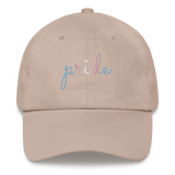 Transgender Pride Hat: Cursive 'Pride' in Gradient Colors