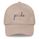 Polyamory Pride Hat: Cursive 'Pride' in Gradient Colors