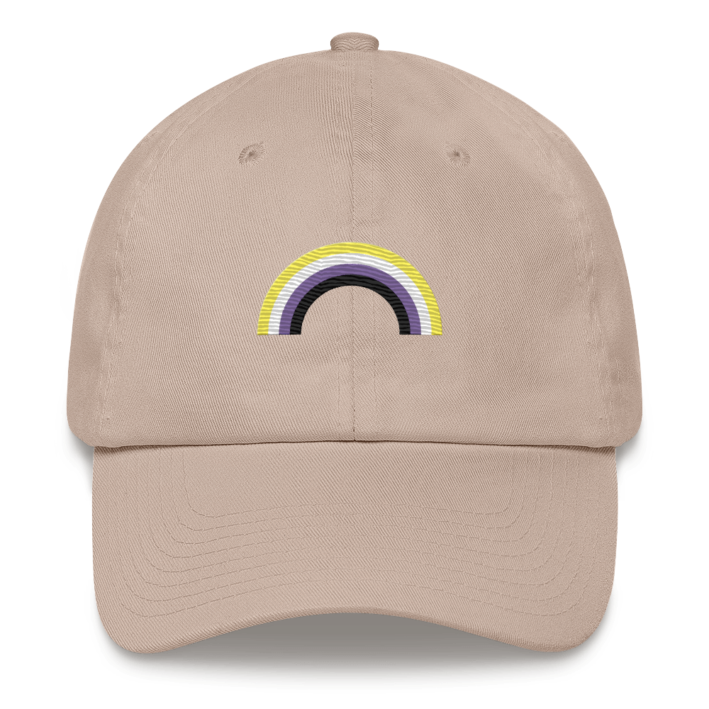 Embroidered Nonbinary Rainbow Hat: Pride Flag LGBTQ+ Design