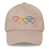 Pride Hat: Interlaced Heart Outlines Embroidered Cap