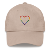 Pride Heart Hat: Embroidered Pride Cap