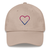 Bisexual Heart Hat: Embroidered Pride Cap