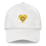 Intersex Flag Embroidered Heart Hat: Celebratory LGBTQ+ Pride Design