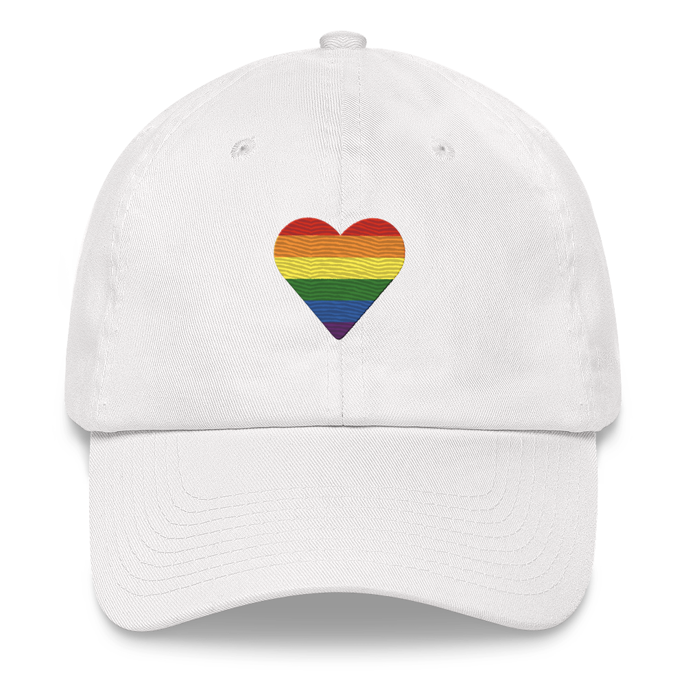 Pride Flag Embroidered Heart Hat: Celebratory LGBTQ+ Pride Design