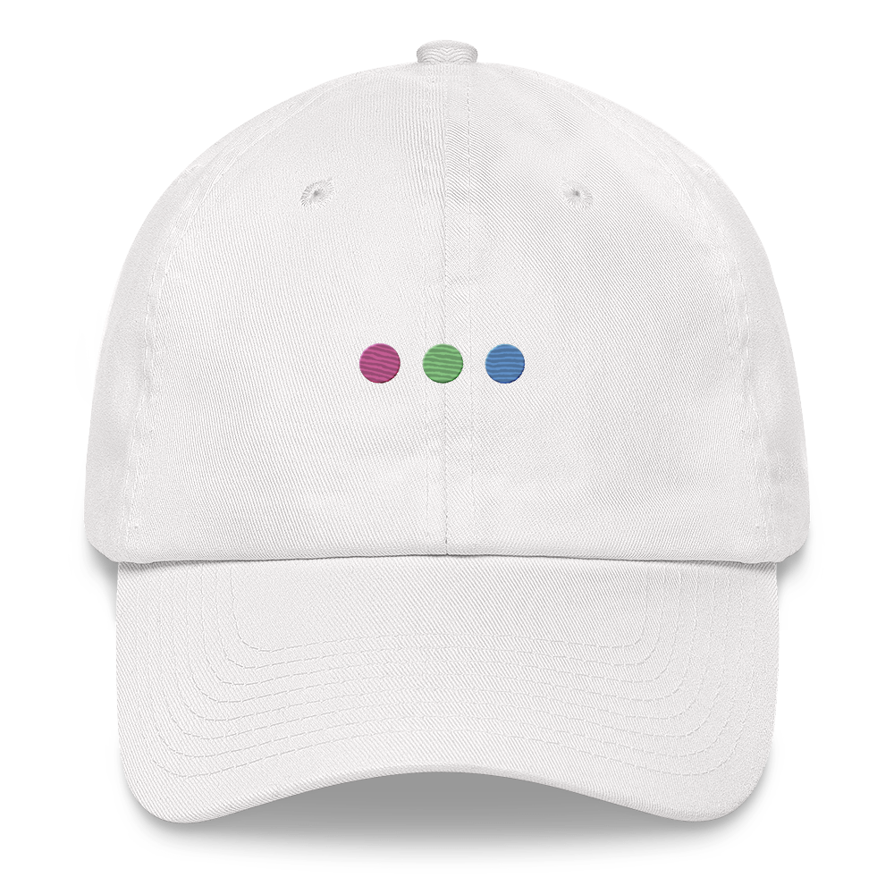 Embroidered Polysexual Hat: Pride Flag Horizontal Circle Design