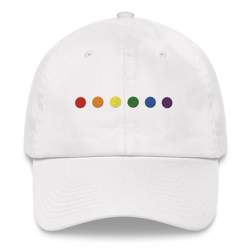 Embroidered Pride Hat: Pride Flag Horizontal Circle Design