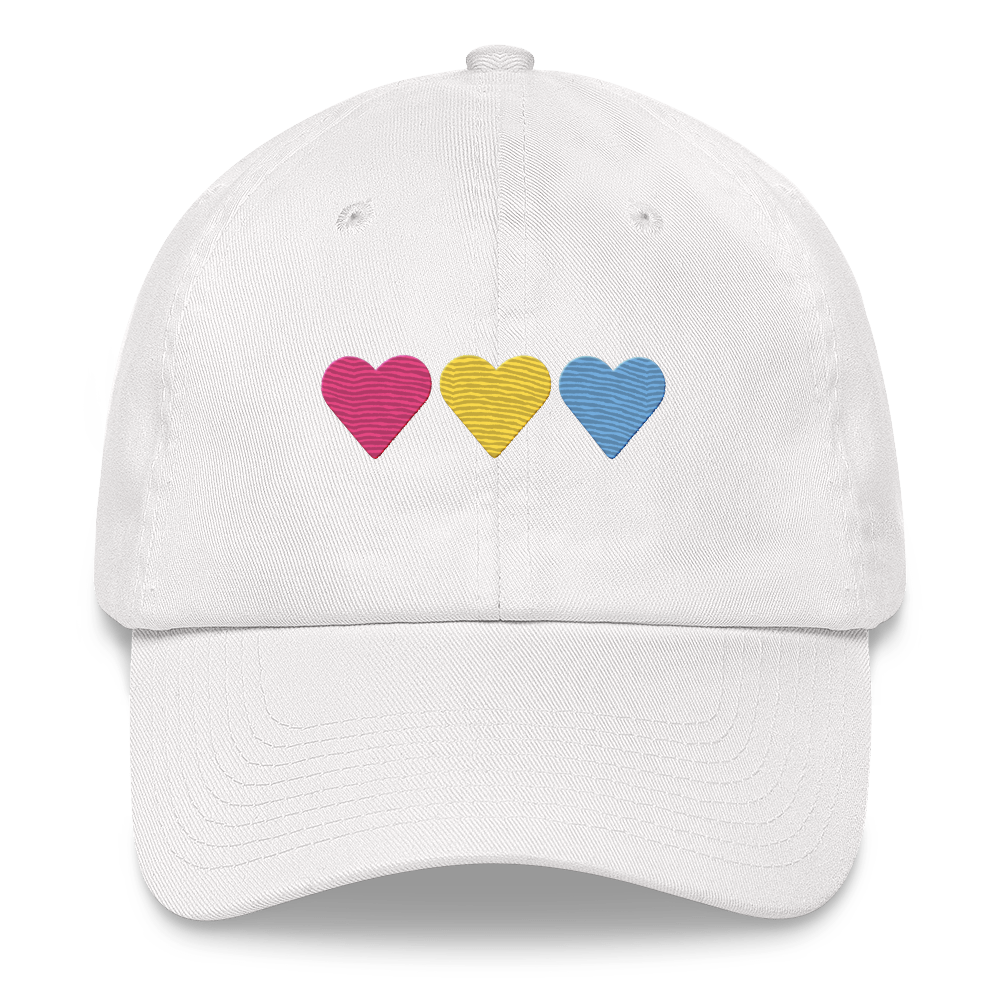 Embroidered Pansexual Hat: Pride Flag Horizontal Heart Design