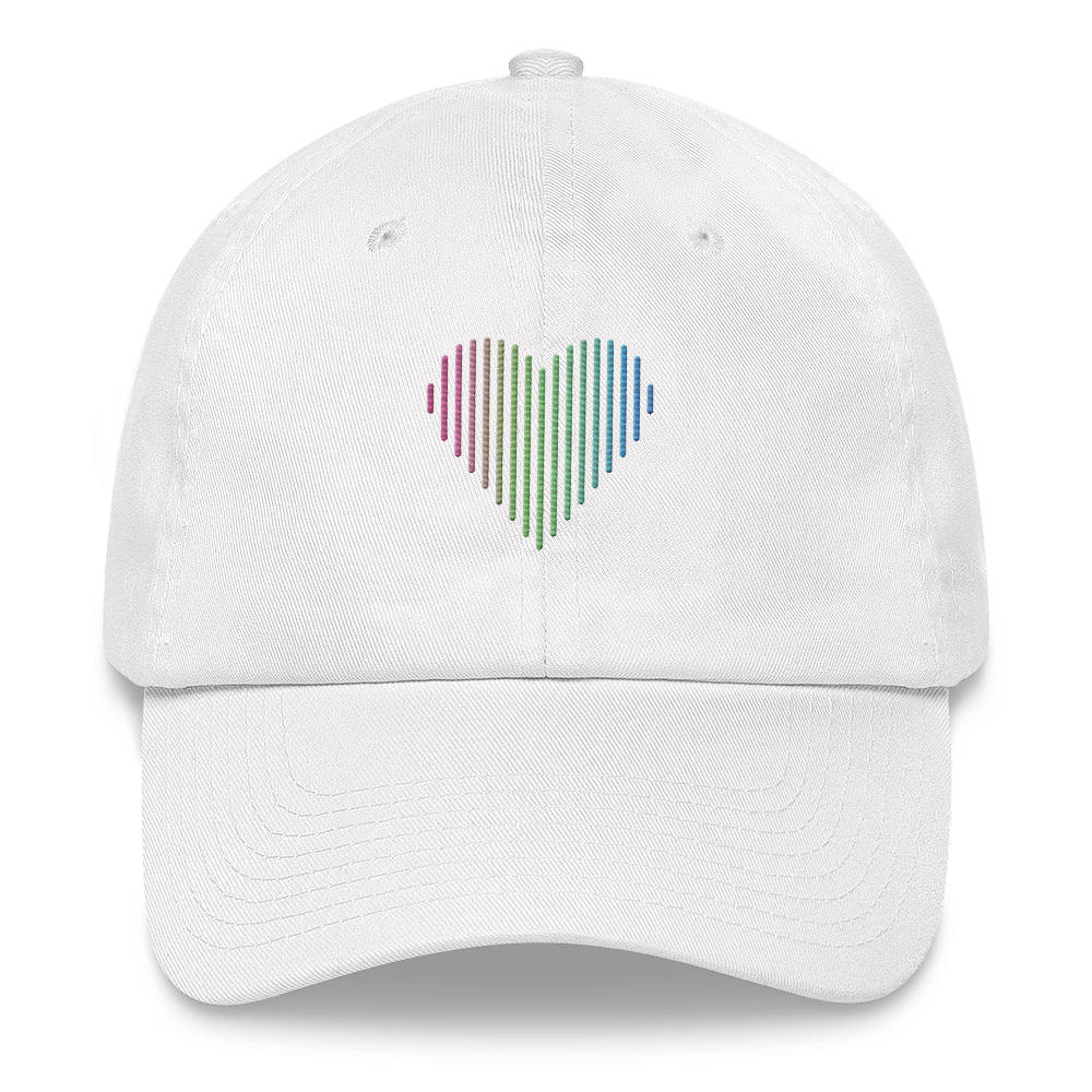 Polysexual Heart Lines Hat: Embroidered Pride Gradient Cap