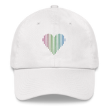 Polysexual Heart Lines Hat: Embroidered Pride Gradient Cap