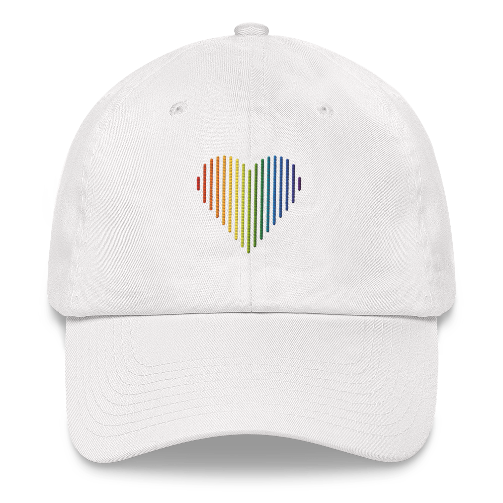 Pride Heart Lines Hat: Embroidered Pride Gradient Cap