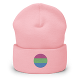 Polysexual Flag Embroidered Circle Beanie: Celebratory LGBTQ+ Pride Design