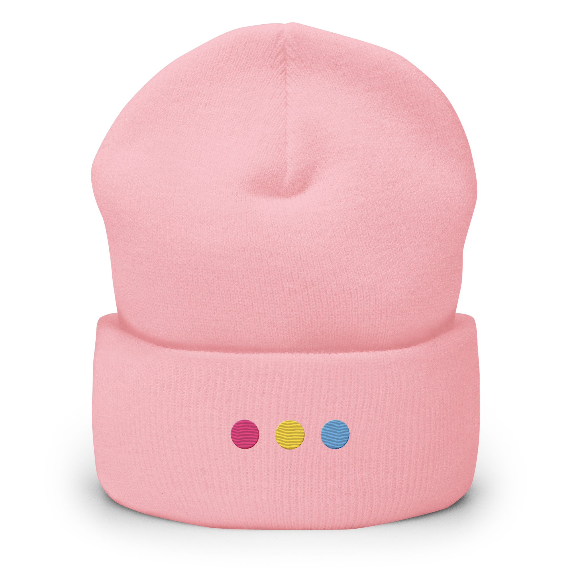 Embroidered Pansexual Beanie: Pride Flag Horizontal Circle Design