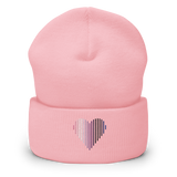 Genderfluid Heart Lines Beanie: Embroidered Pride Gradient Hat