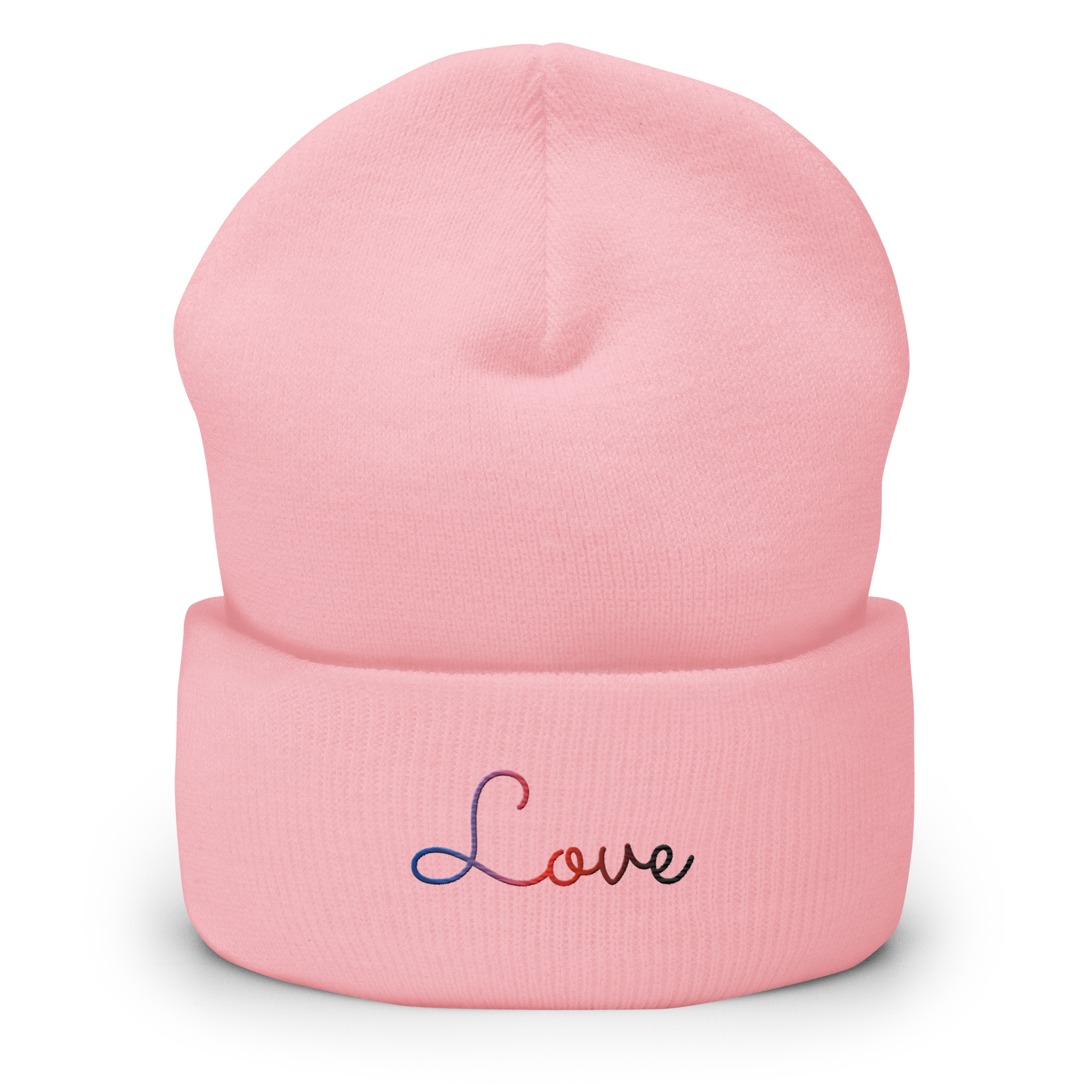 Polyamory Love Script Beanie: Ellegantly Embroidered Pride Hat