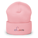 Polyamory Love Script Beanie: Ellegantly Embroidered Pride Hat