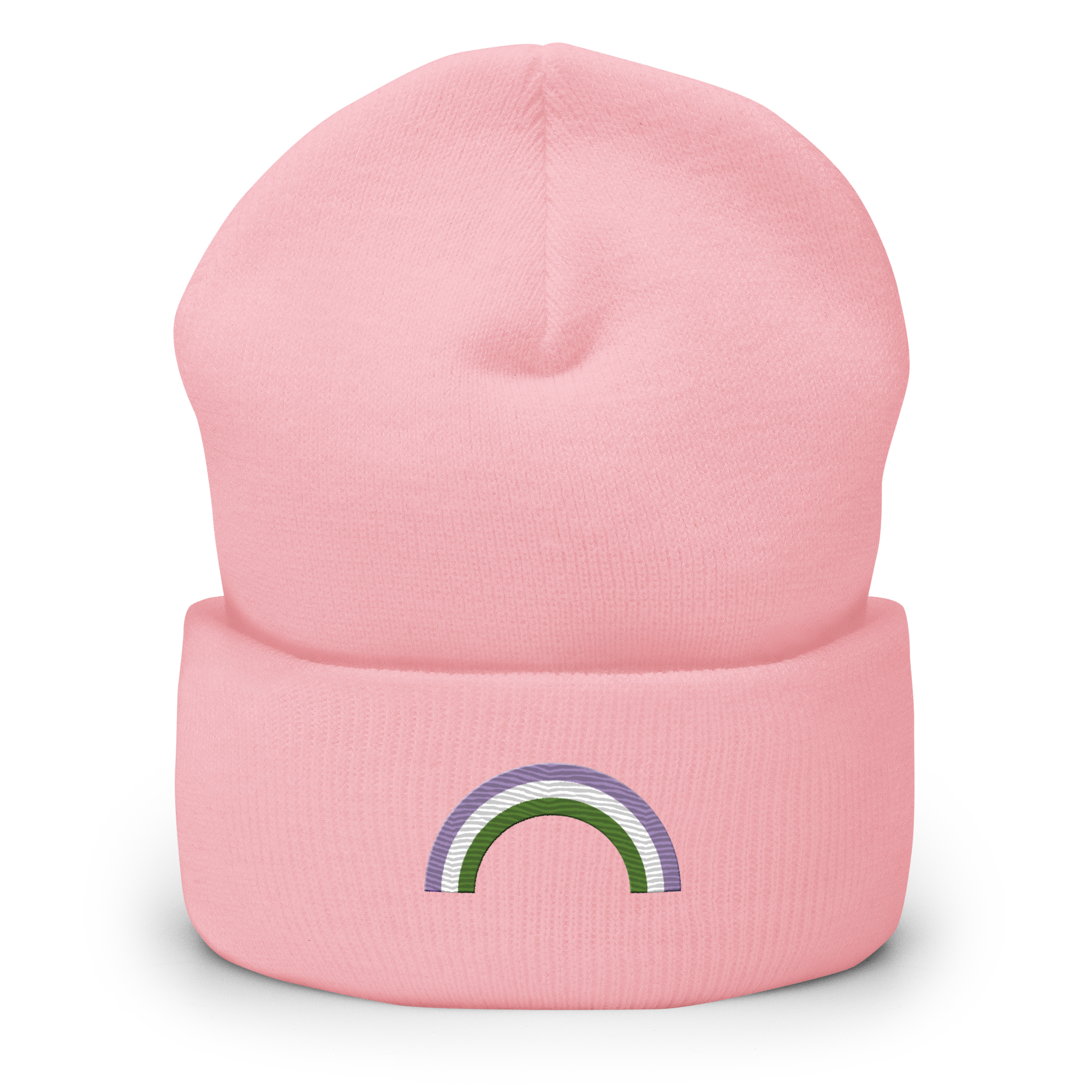 Embroidered Genderqueer Rainbow Beanie: Pride Flag LGBTQ+ Design