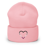 Asexual Heart Beanie: Embroidered Pride Hat