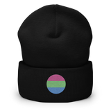 Polysexual Flag Embroidered Circle Beanie: Celebratory LGBTQ+ Pride Design