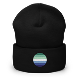 Gay Pride Flag Embroidered Circle Beanie: Celebratory LGBTQ+ Pride Design