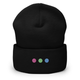 Embroidered Polysexual Beanie: Pride Flag Horizontal Circle Design